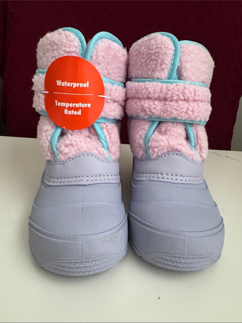 Ozark Trail Pink and Light Blue Kids Winter Boots